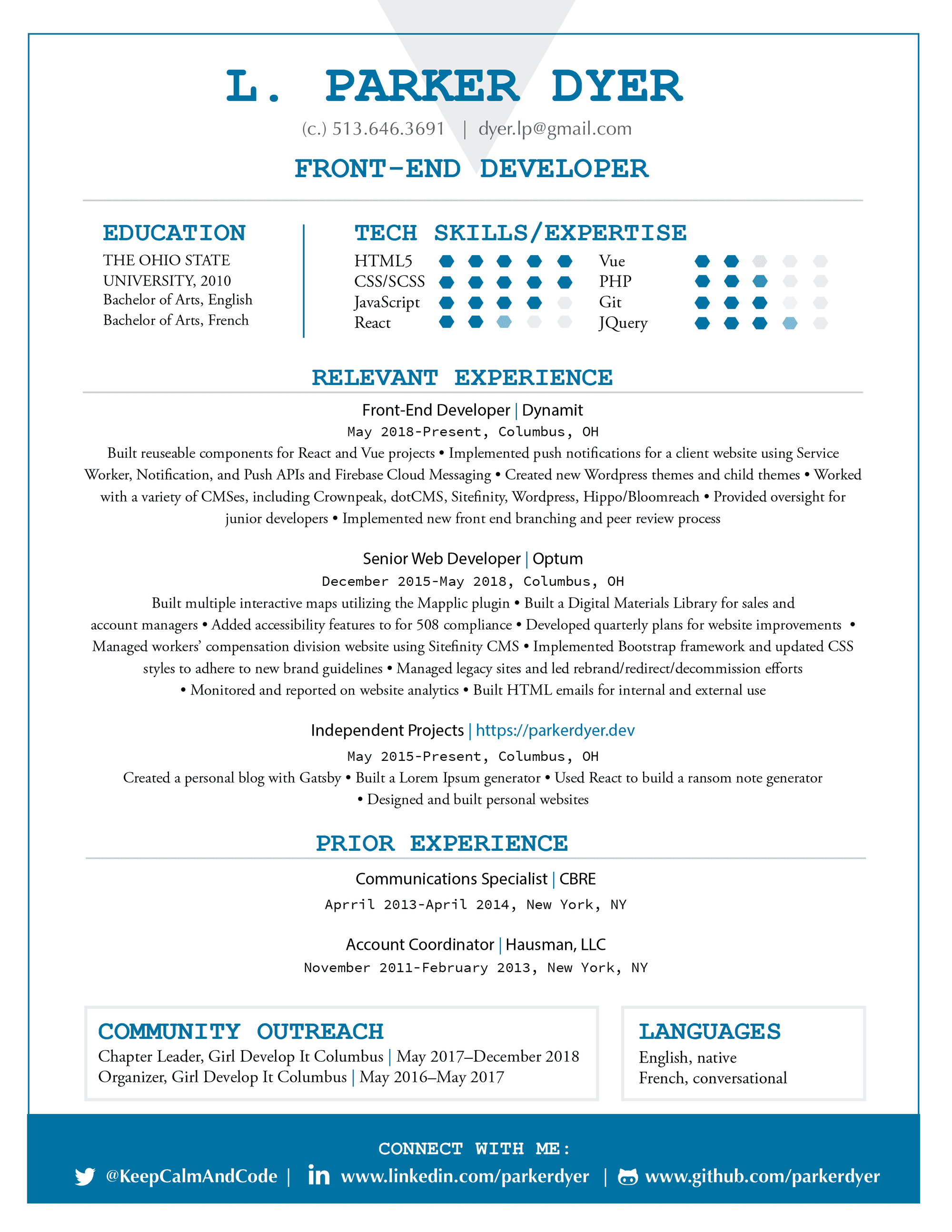 Parker's Resume